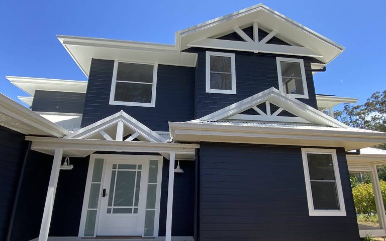 a house with a white door